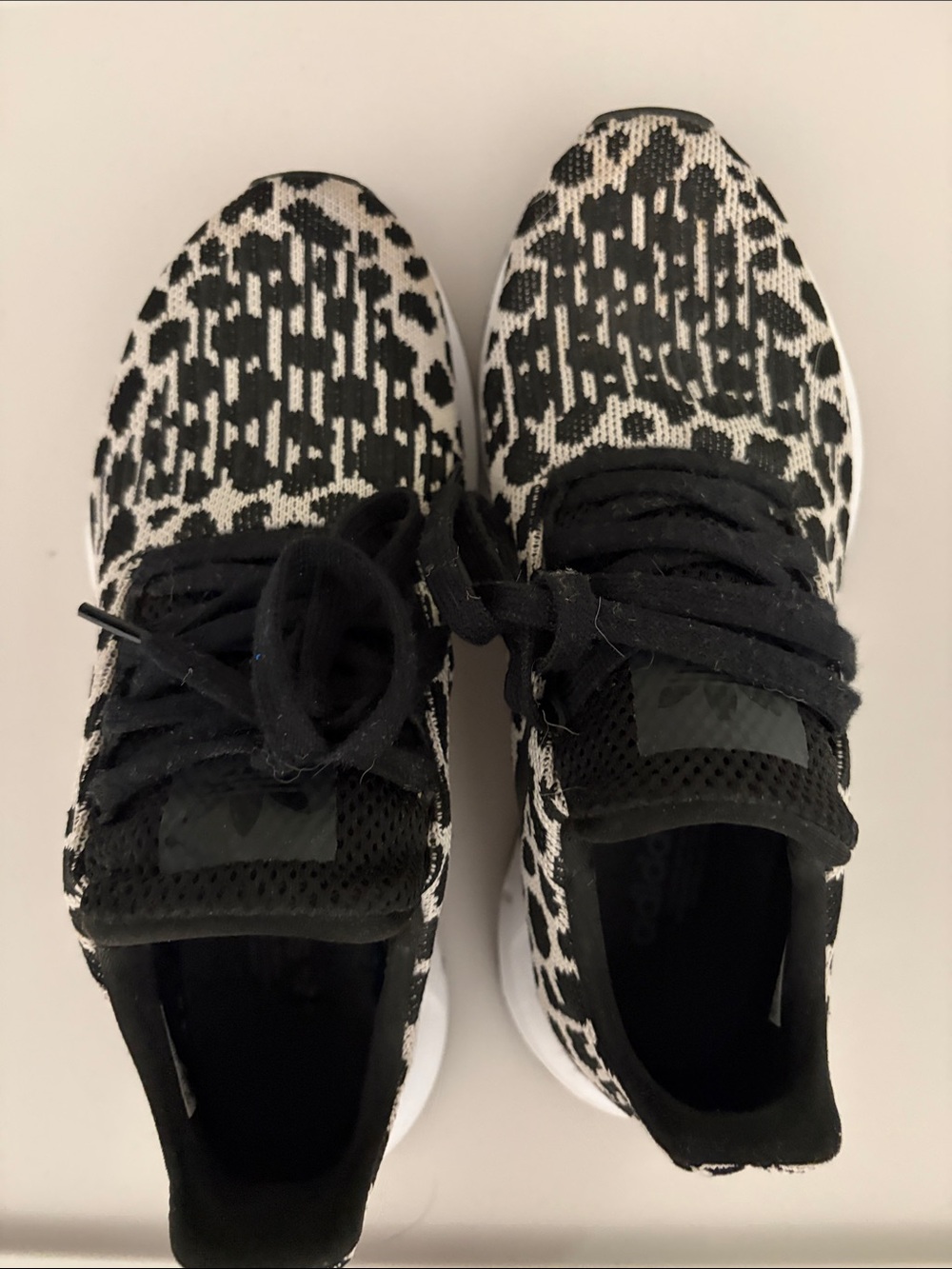 adidas Black & White Patterned Knit Runners